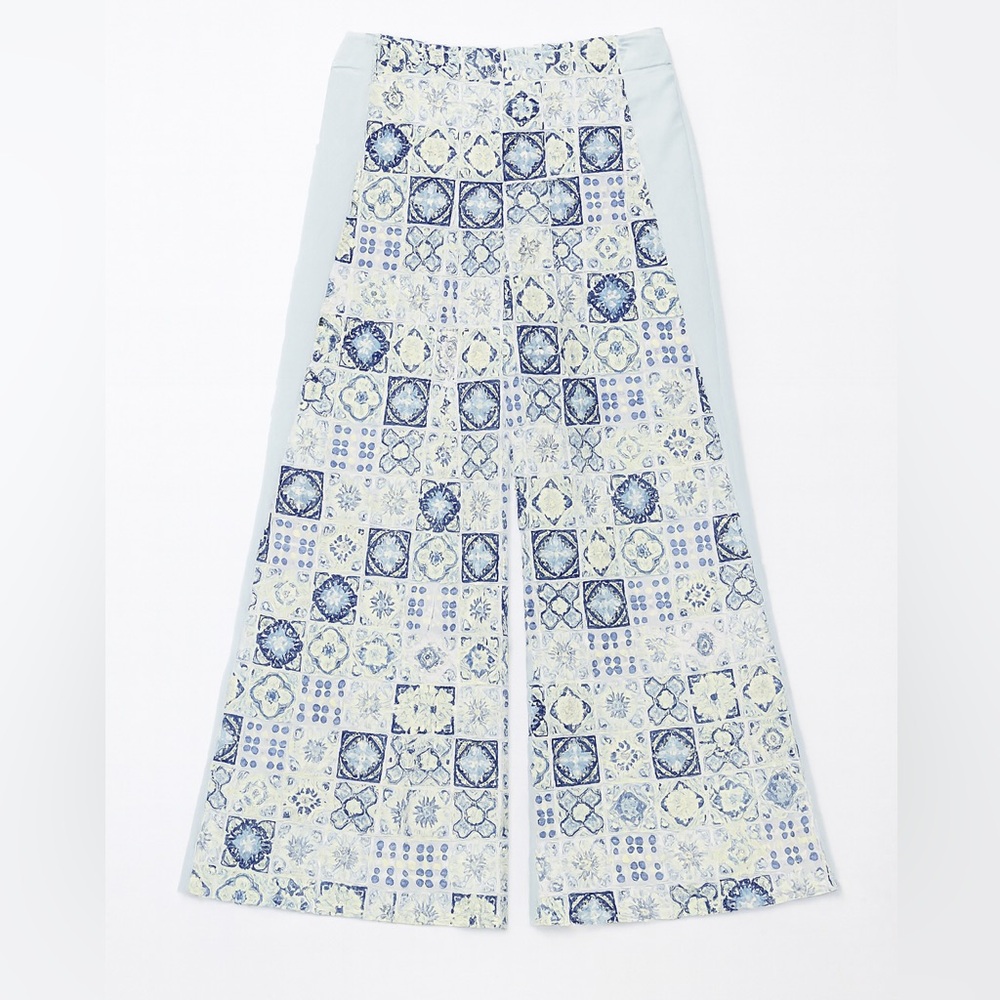 Hilary MacMillan Wide Leg Printed Front Pants Size M